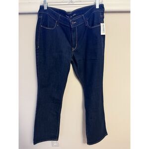 NWT Old Navy Jeans Womens 12 Short Blue Dark Wash Mid-Rise Wow Boot-Cut Denim